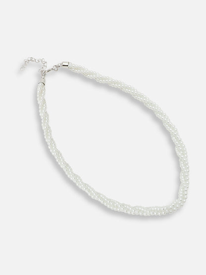 GOLD PLATED PARTY PEARLS CHOKER NECKLACE FOR WOMEN