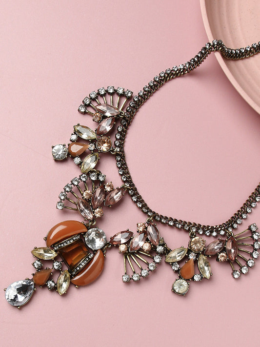 Gold Plated Designer Stone Necklace