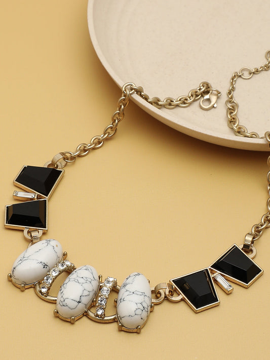 Gold Plated Designer Stone Necklace