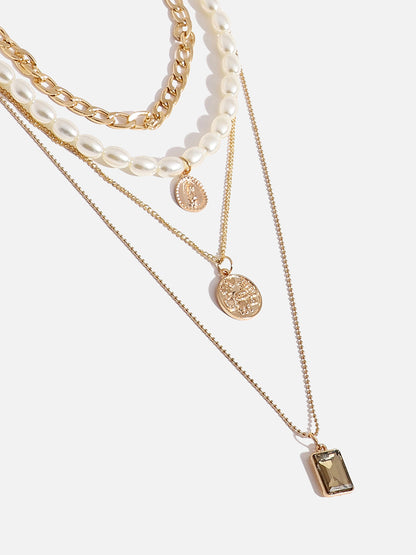 MULTI LAYERED GOLD PLATED NECKLACE