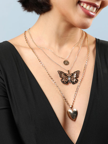 MULTI LAYERED GOLD PLATED NECKLACE