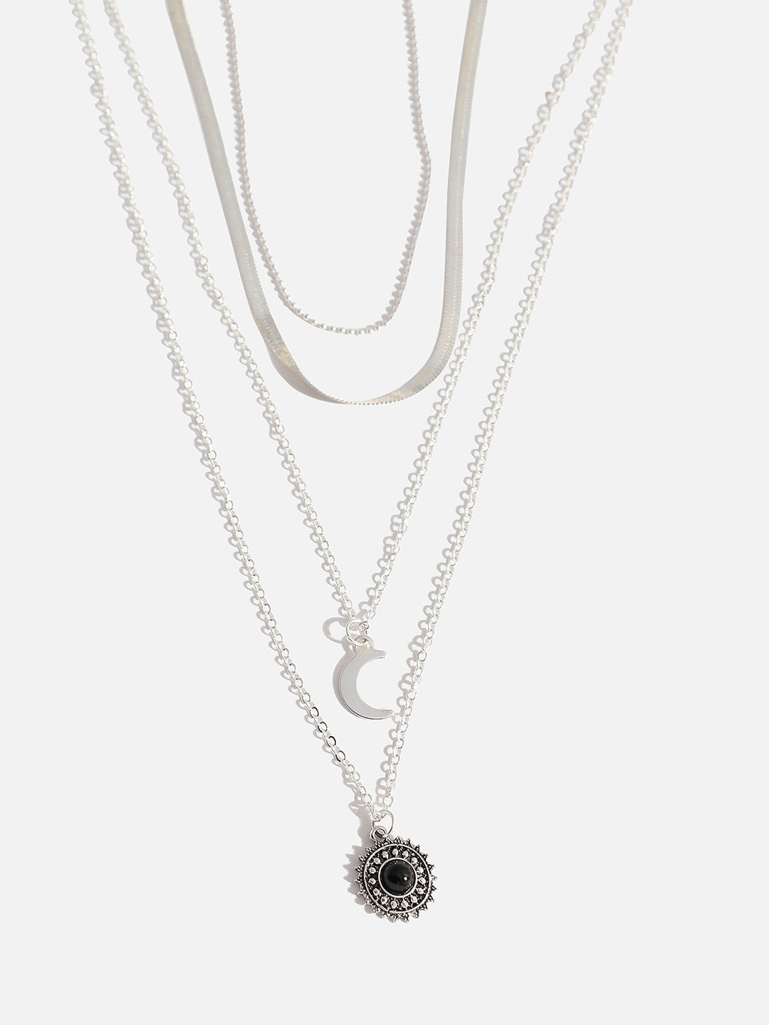MULTI LAYERED WHITE BEADED NECKLACE