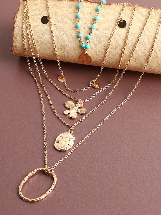 MULTI LAYERED GOLD PLATED NECKLACE