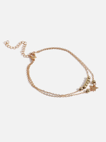 WOMEN GOLD PLATED SET OF 3 ANKLET CUM BRACELET