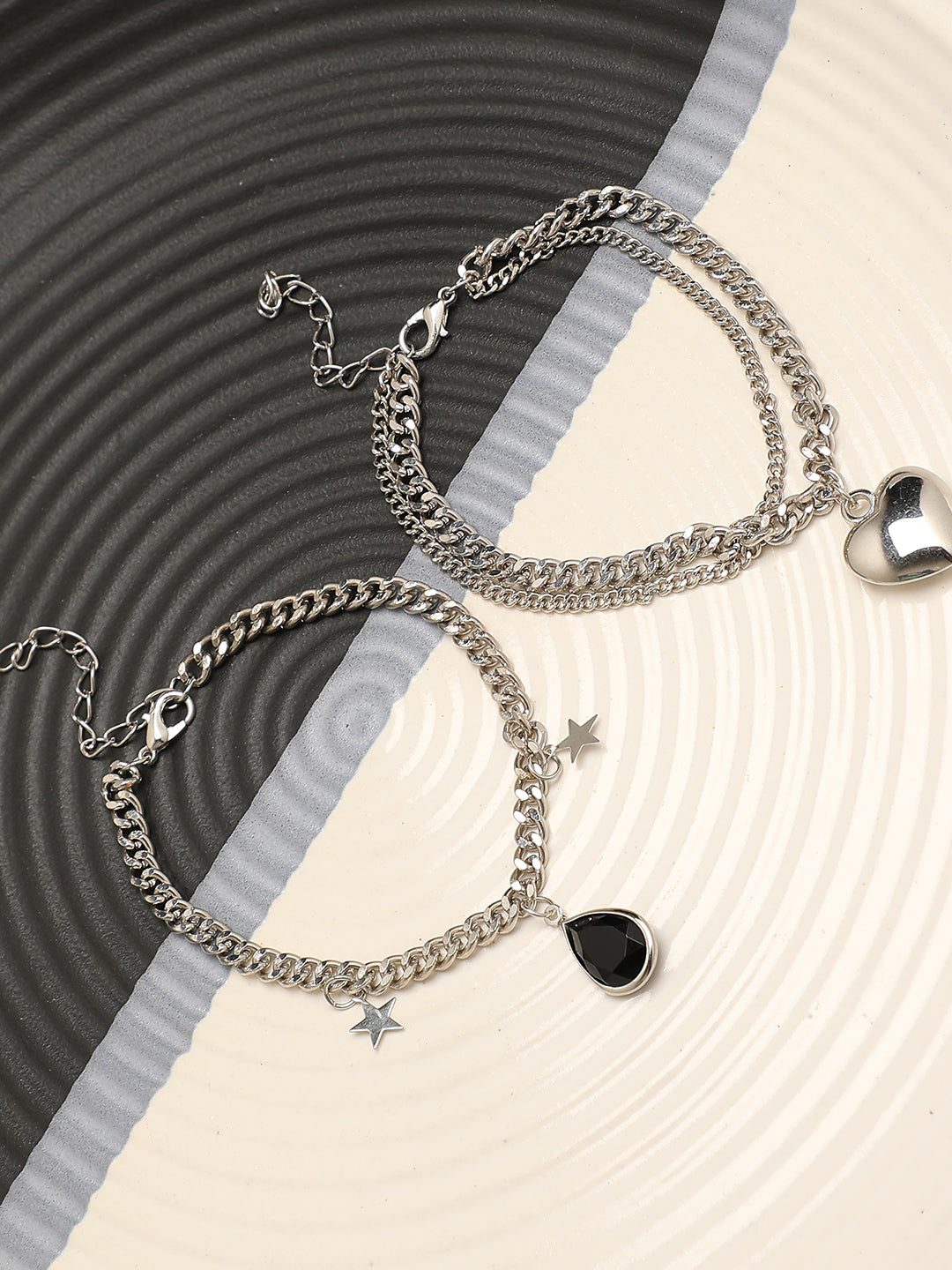 WOMEN OXIDISED SET OF 2 ANKLET CUM BRACELET