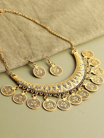 GOLD COINS DETAILING JEWELLERY SET