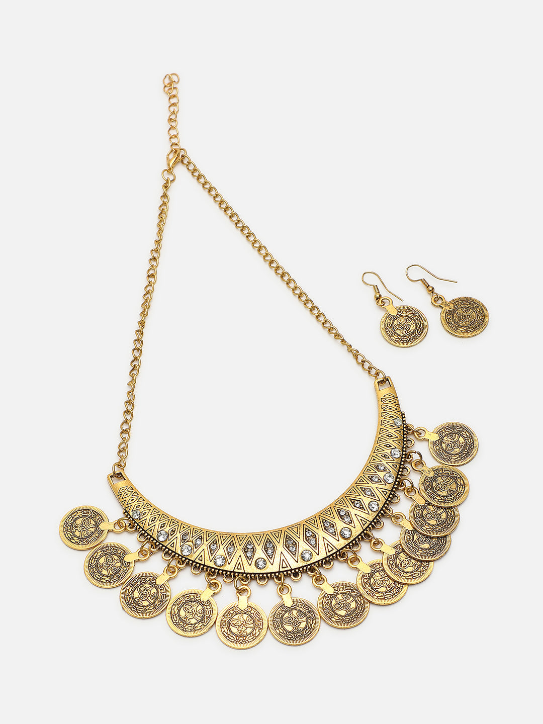 GOLD COINS DETAILING JEWELLERY SET