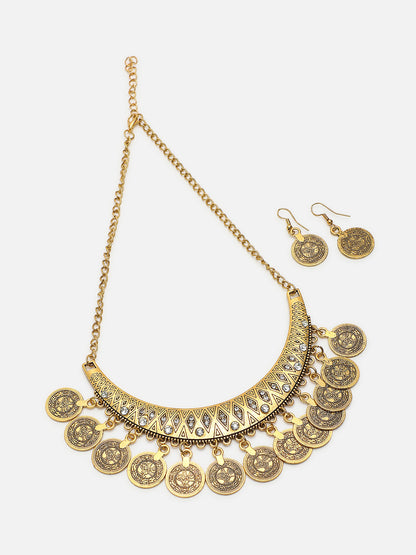 GOLD COINS DETAILING JEWELLERY SET