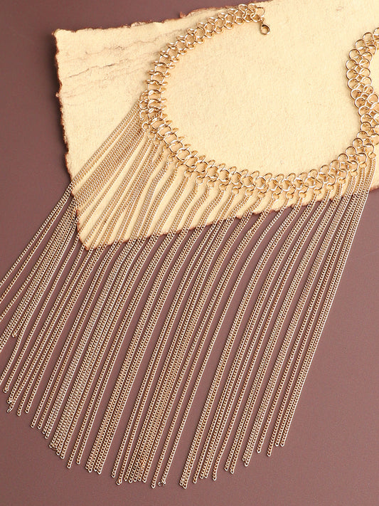 GOLD PLATED CONTEMPORARY LONG NECKLACE