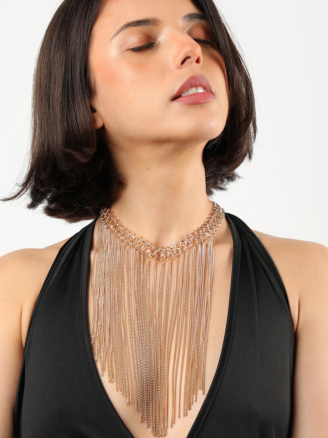 GOLD PLATED CONTEMPORARY LONG NECKLACE