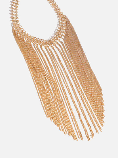 GOLD PLATED CONTEMPORARY LONG NECKLACE