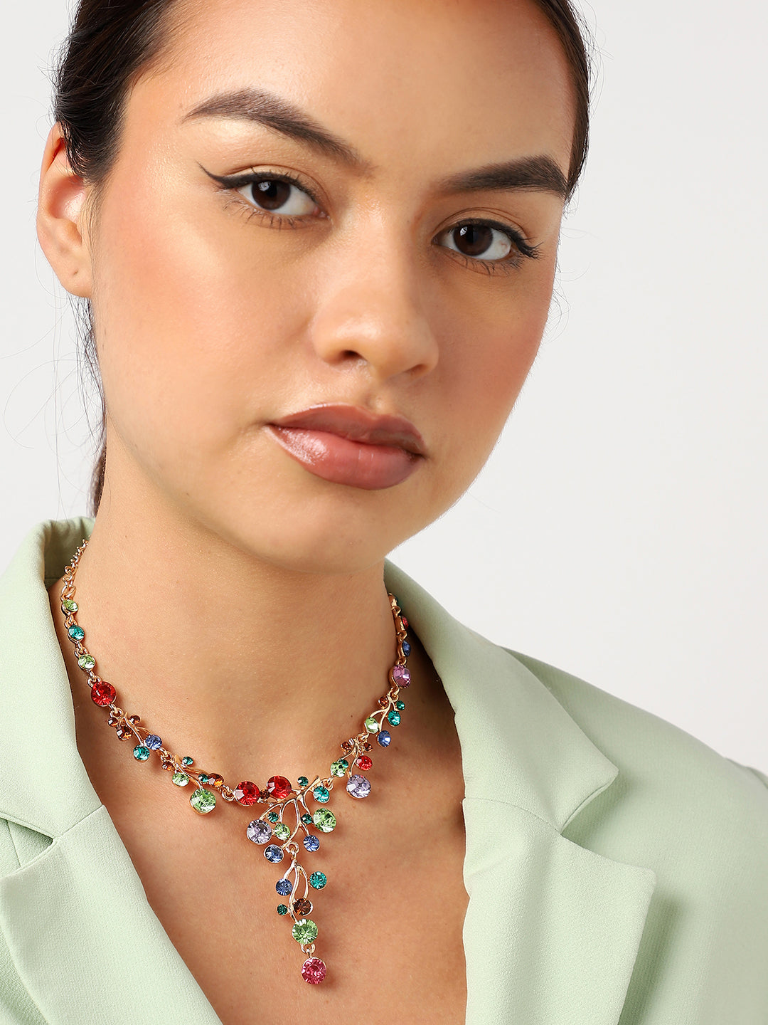 MULTI COLOUR STONES DESIGNER NECKLACE