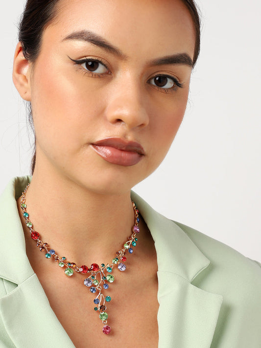 MULTI COLOUR STONES DESIGNER NECKLACE