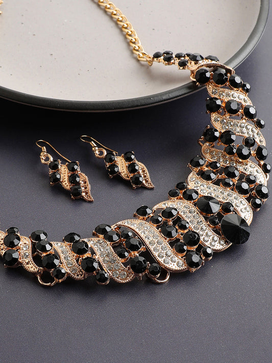 DOUBLE COLOUR RHINESTONES JEWELLERY SET
