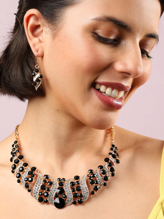 DOUBLE COLOUR RHINESTONES JEWELLERY SET