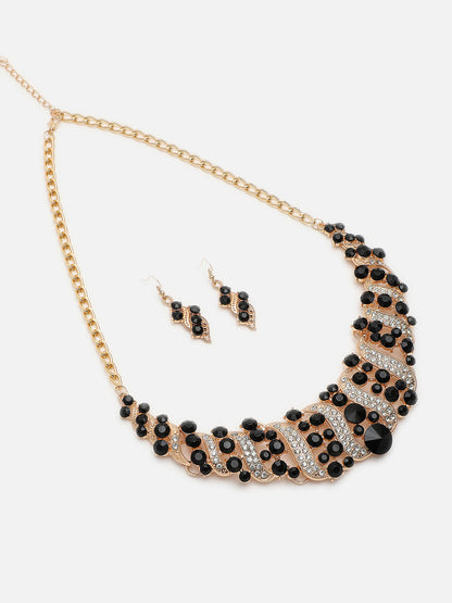 DOUBLE COLOUR RHINESTONES JEWELLERY SET