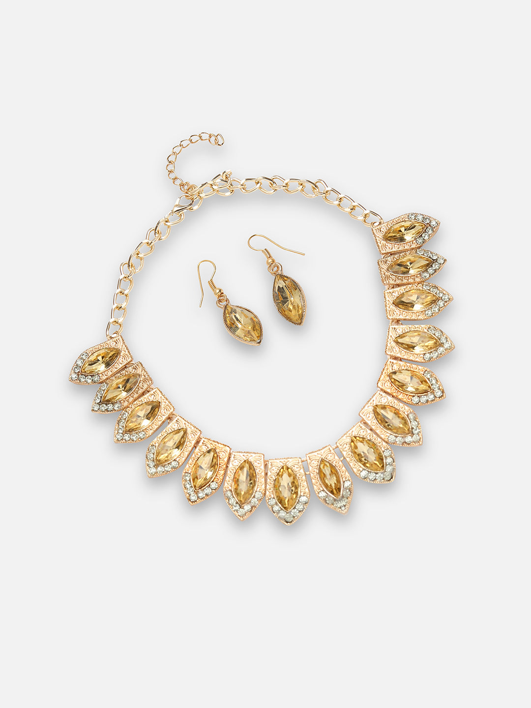 Gold Plated Stone Studded Jewellery Set