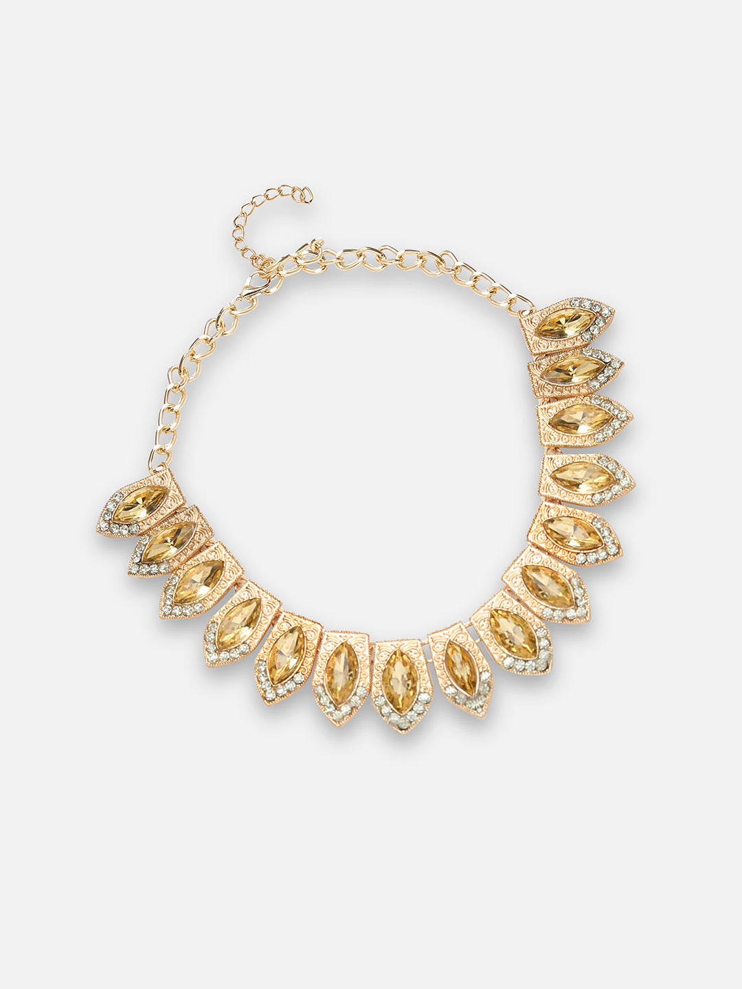 Gold Plated Stone Studded Jewellery Set