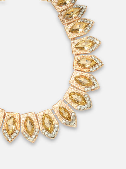 Gold Plated Stone Studded Jewellery Set