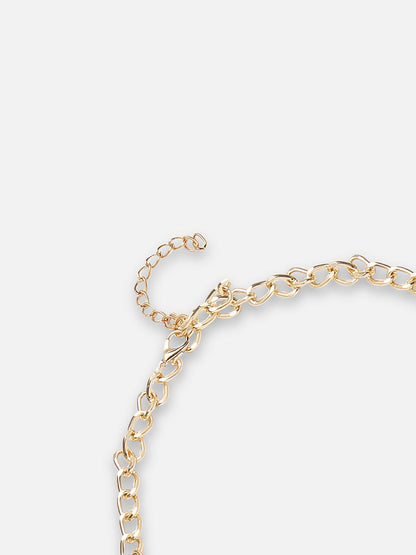 Gold Plated Stone Studded Jewellery Set