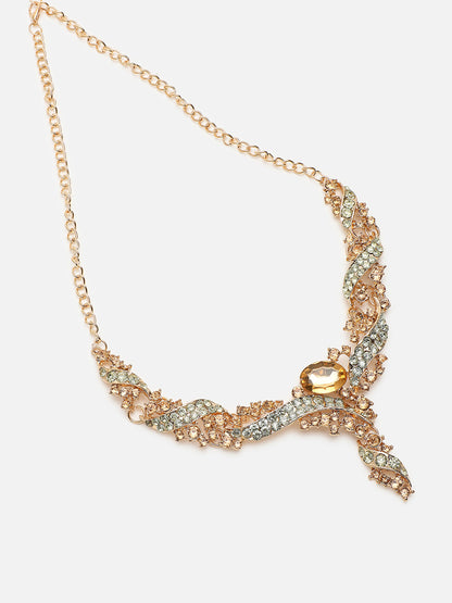 GOLD PLATED RHINESTONES JEWELLERY SET