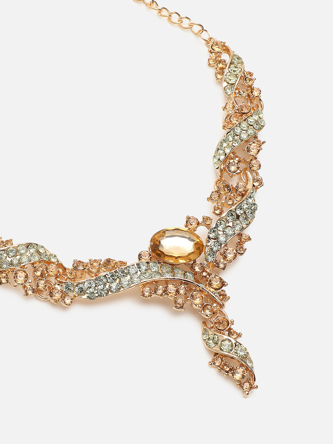 GOLD PLATED RHINESTONES JEWELLERY SET