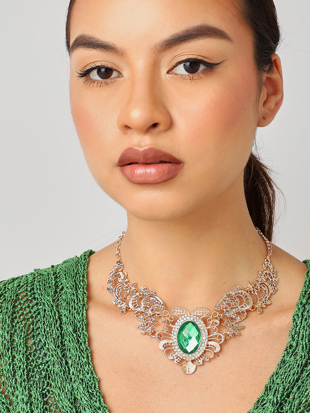 GOLD PLATED STATEMENT NECKLACE