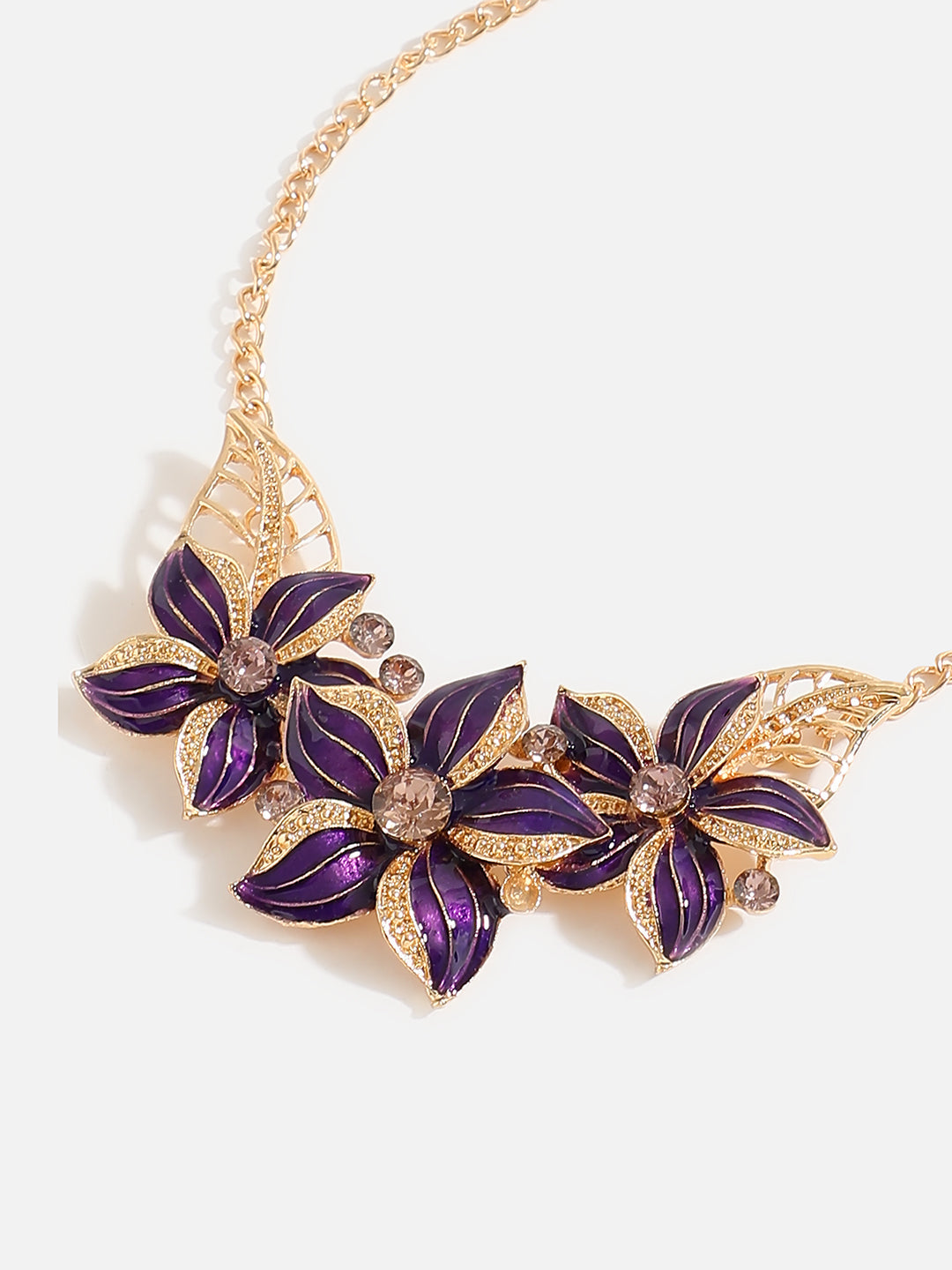 GOLD PLATED FLOWER DETAILING JEWELLERY SET