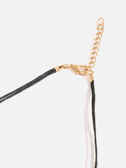GOLD PLATED BLACK DETAILING STATEMENT NECKLACE