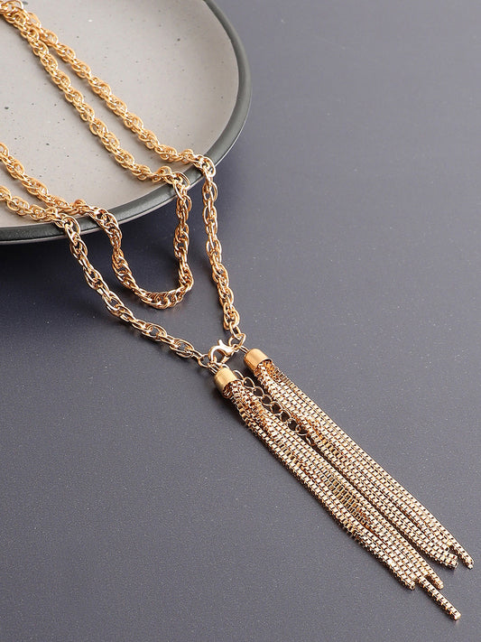 GOLD PLATED SCARF NECKLACE