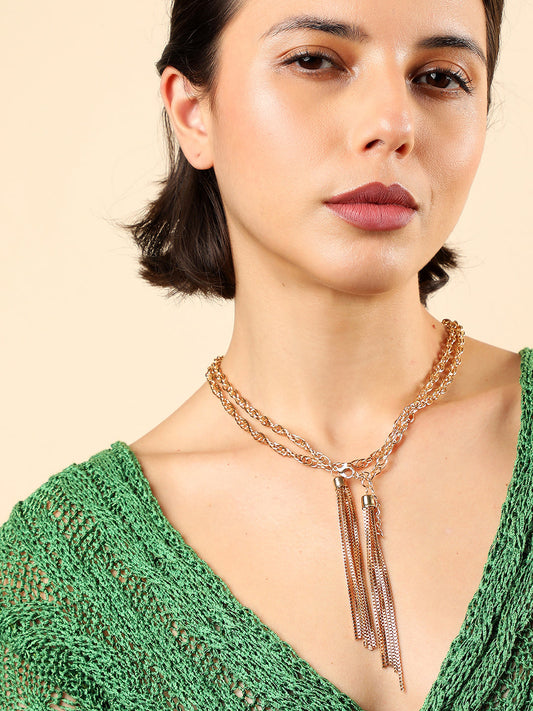 GOLD PLATED SCARF NECKLACE