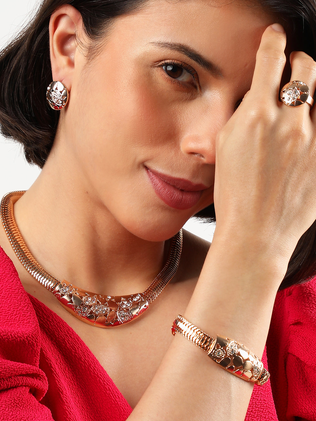 GOLD PLATED DESIGNER JEWELLERY SET