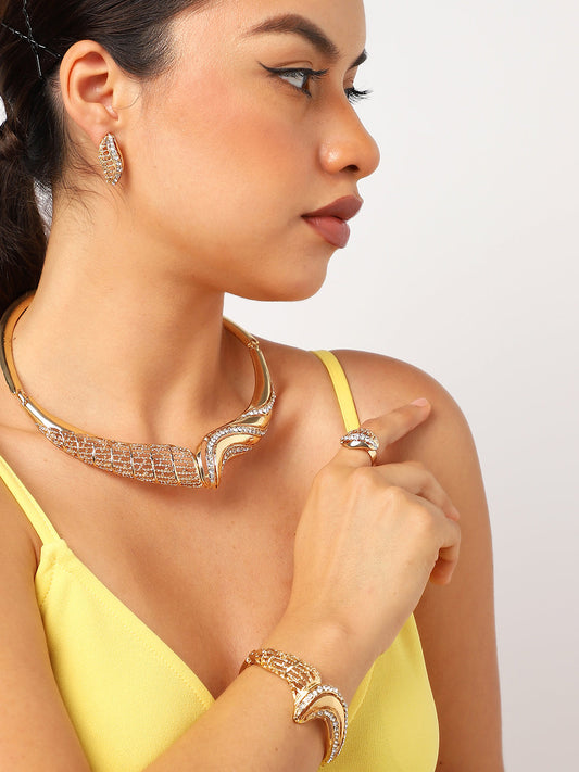 GOLD PLATED DESIGNER JEWELLERY SET