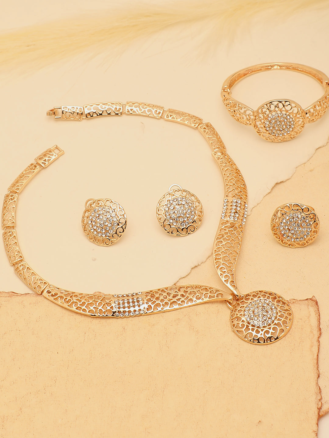 GOLD PLATED DESIGNER JEWELLERY SET