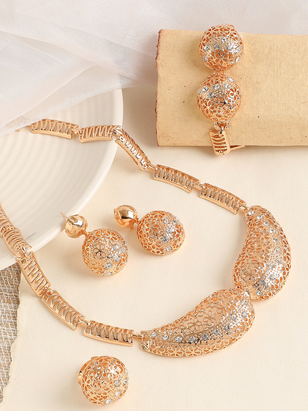 GOLD PLATED DESIGNER JEWELLERY SET