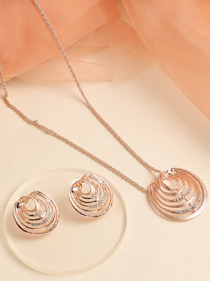 ROSE GOLD PLATED DESIGNER JEWELLERY SET