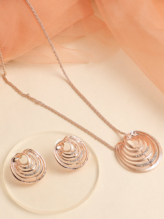 ROSE GOLD PLATED DESIGNER JEWELLERY SET