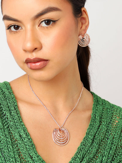 ROSE GOLD PLATED DESIGNER JEWELLERY SET
