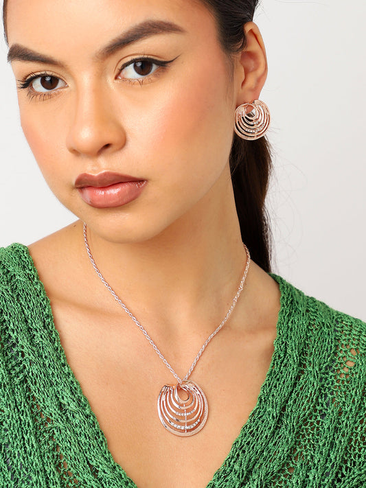 ROSE GOLD PLATED DESIGNER JEWELLERY SET