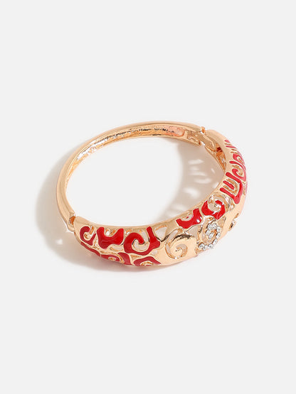 RED ENAMEL GOLD PLATED JEWELLERY SET