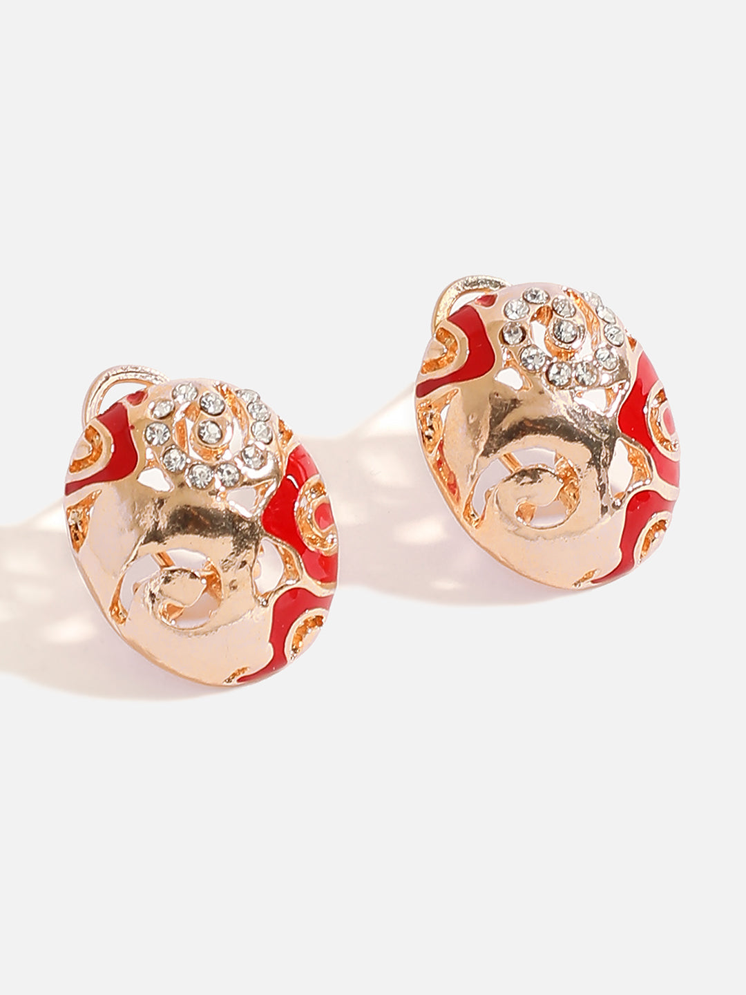 RED ENAMEL GOLD PLATED JEWELLERY SET
