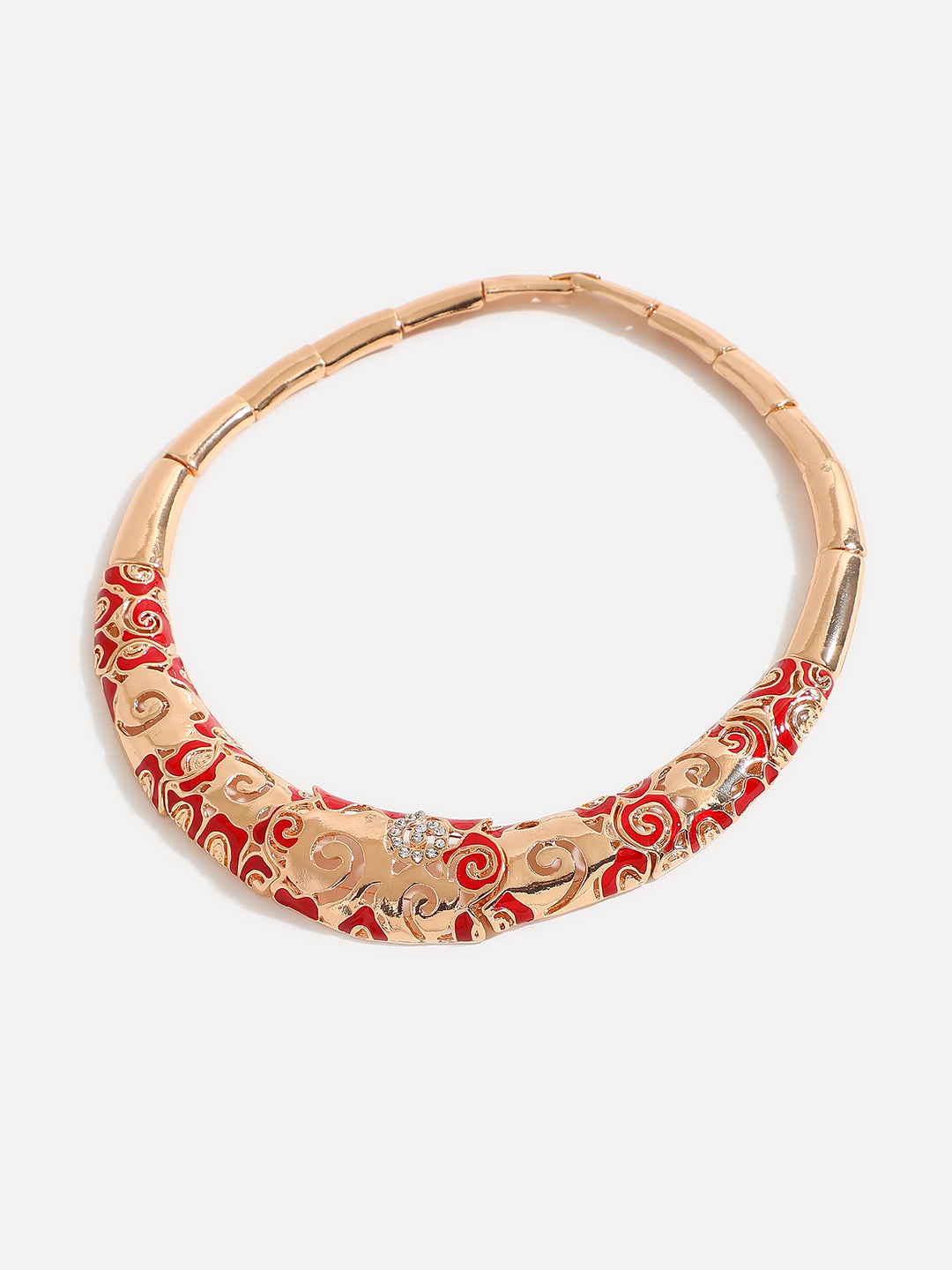 RED ENAMEL GOLD PLATED JEWELLERY SET