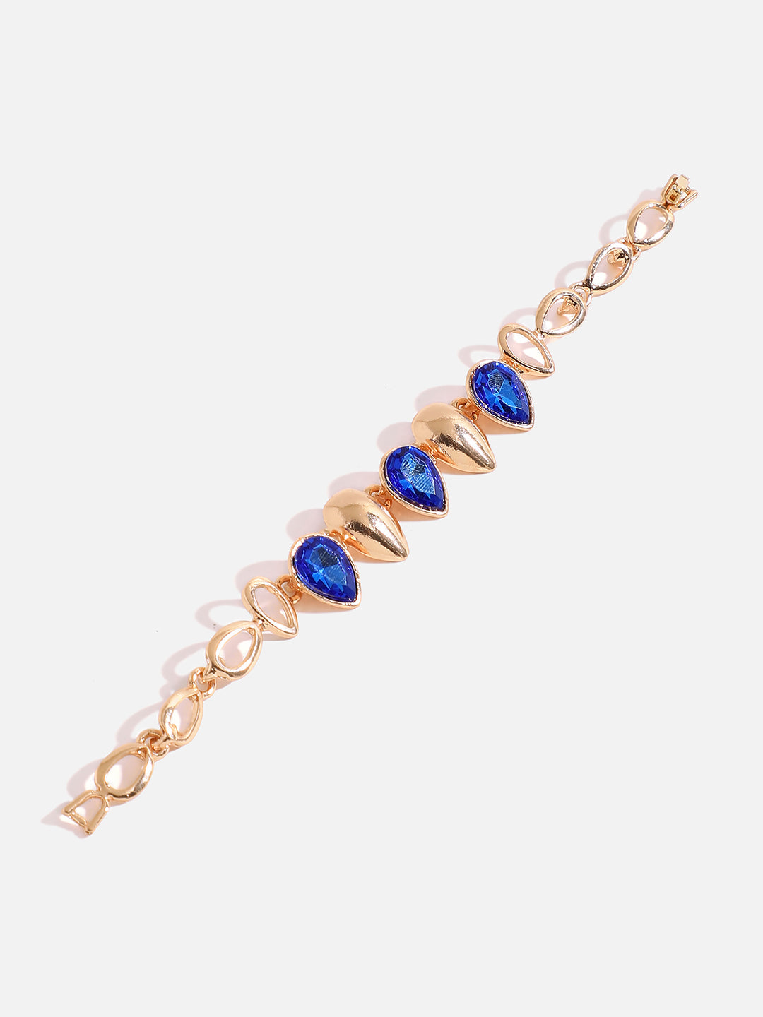 BLUE STONE GOLD PLATED JEWELLERY SET