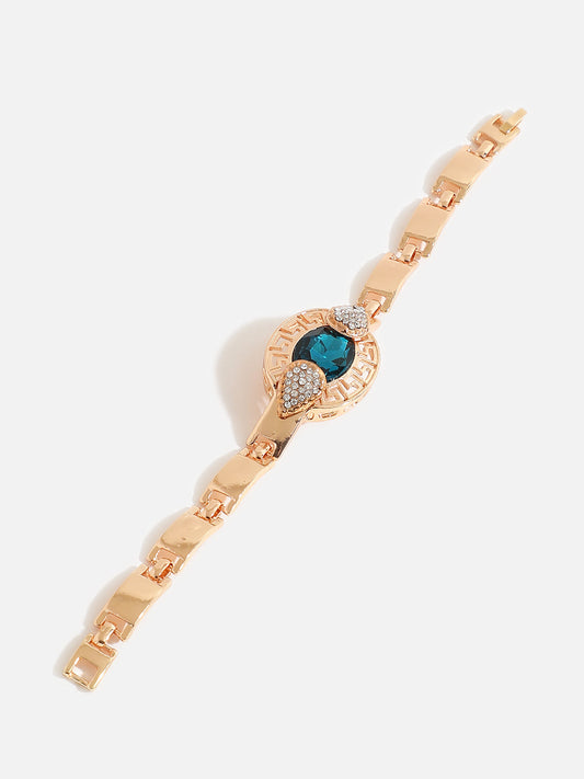 BLUE STONE GOLD PLATED JEWELLERY SET