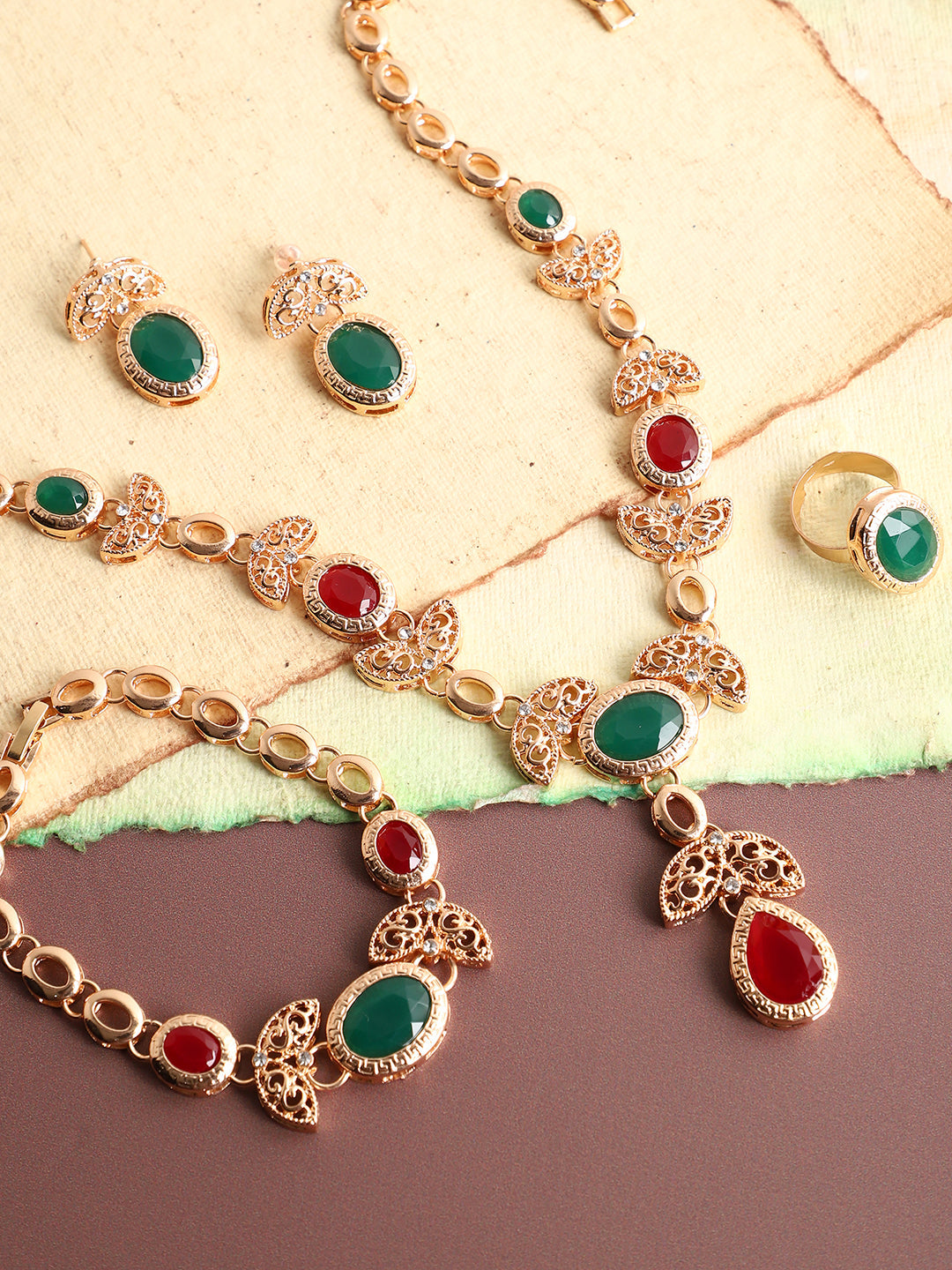 GOLD PLATED DESIGNER JEWELLERY SET