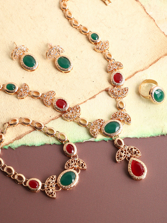 GOLD PLATED DESIGNER JEWELLERY SET