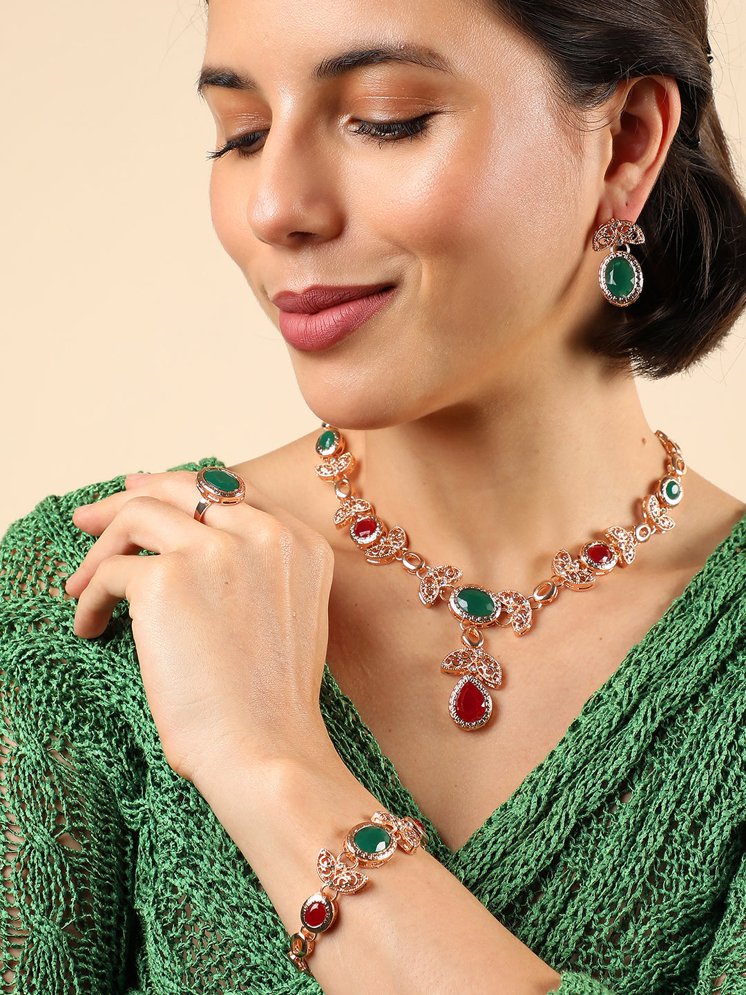 GOLD PLATED DESIGNER JEWELLERY SET