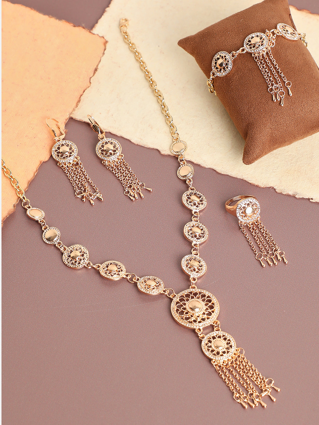 GOLD PLATED DESIGNER JEWELLERY SET