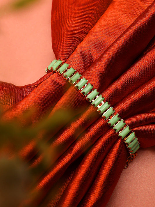 GOLD PLATED PARTY DESIGNER STONE BRACELET FOR WOMEN