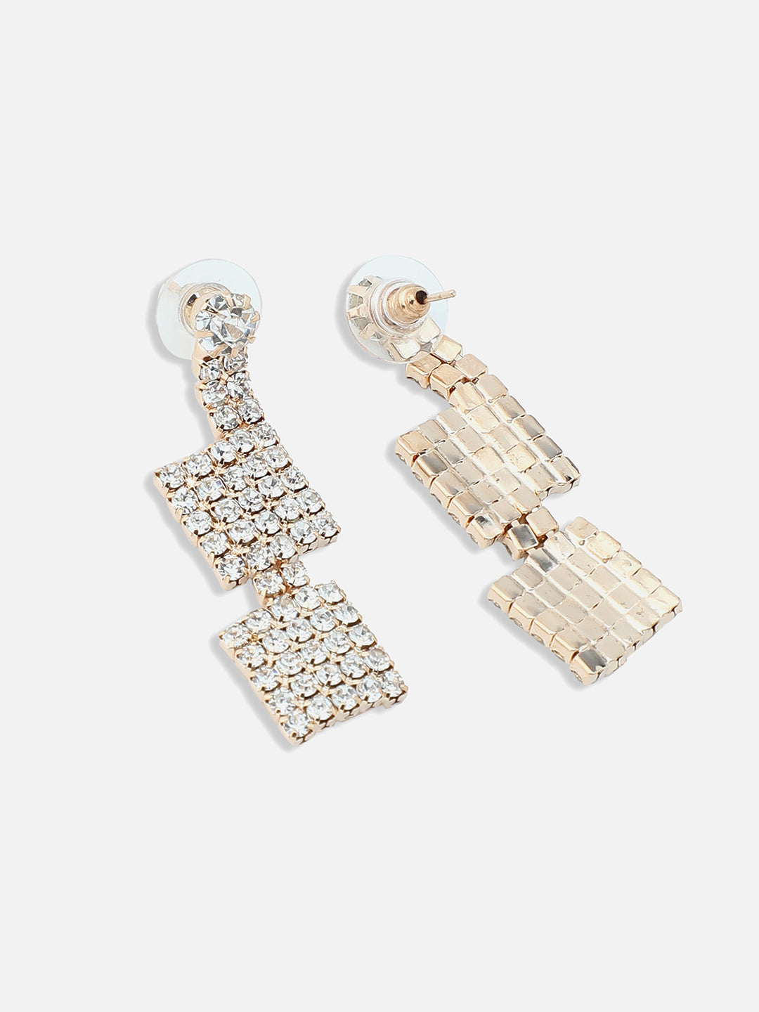 GOLD PLATED PARTY DESIGNER STONE NECKLACE AND EARRING SET FOR WOMEN